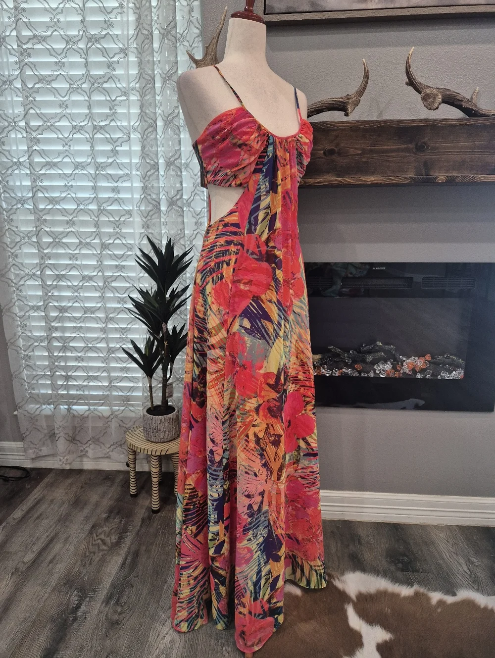 Marciano Tropical Maxi Dress Size Small - Picture 3 of 6